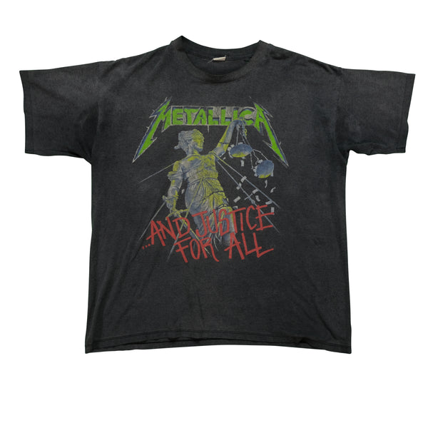 Vintage Metallica and Justice For All 1988-89 Tour T Shirt 80s Black