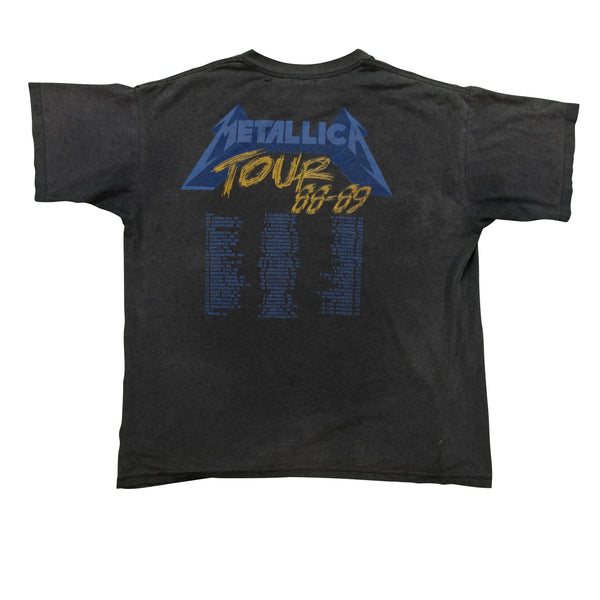 Vintage Metallica and Justice For All 1988-89 Tour T Shirt 80s Black