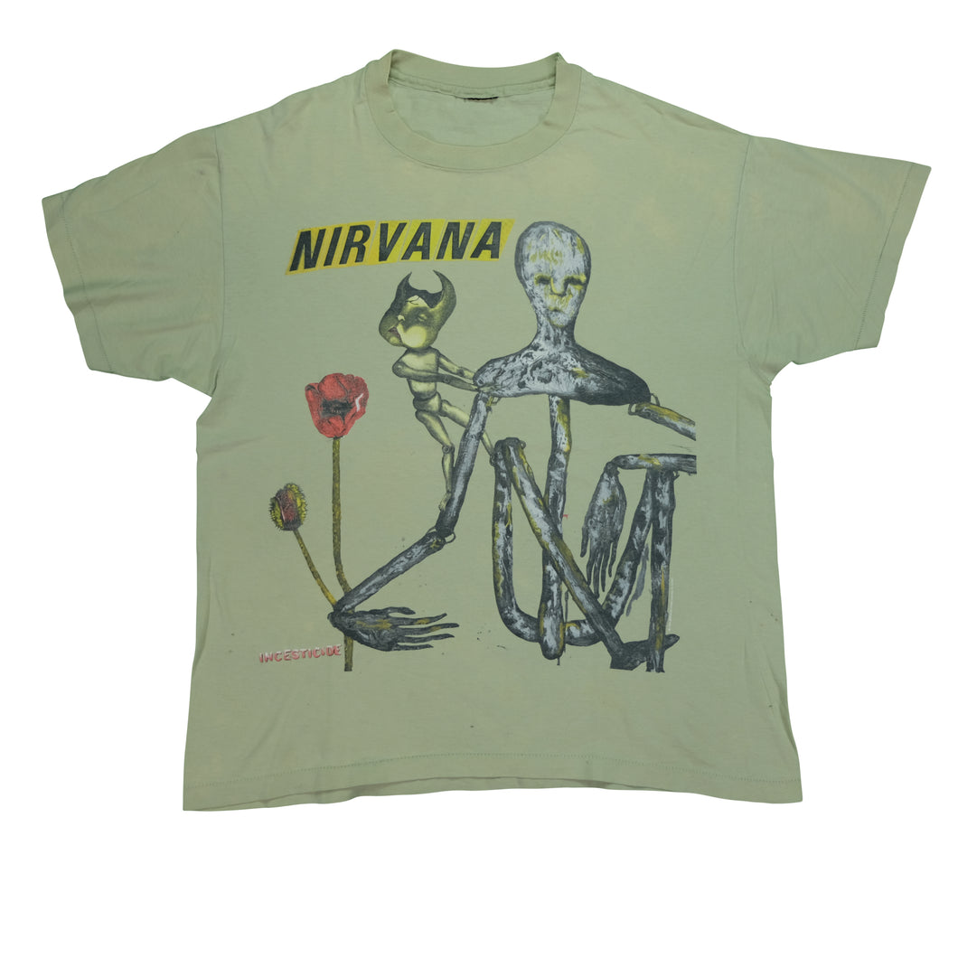 Vintage Nirvana Incesticide 1993 T Shirt 90s Green