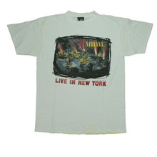 Load image into Gallery viewer, Vintage GIANT Nirvana Live In New York 1995 T Shirt 90s White XL
