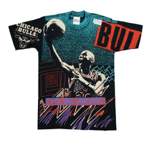 Load image into Gallery viewer, Vintage MAGIC JOHNSON T&#39;s Chicago Bulls Michael Jordan Power All Over Print T Shirt 90s Multicolor L
