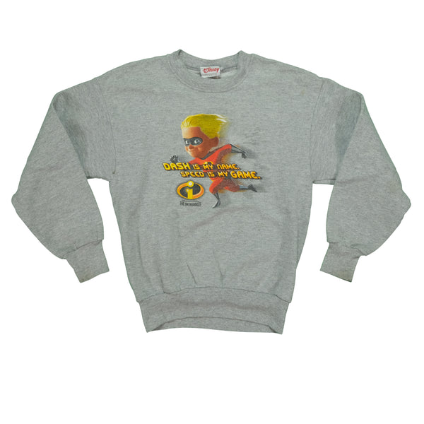 Vintage DISNEY SHOPPING Pixar The Incredibles Dash Sweatshirt 2000s Gray Youth S
