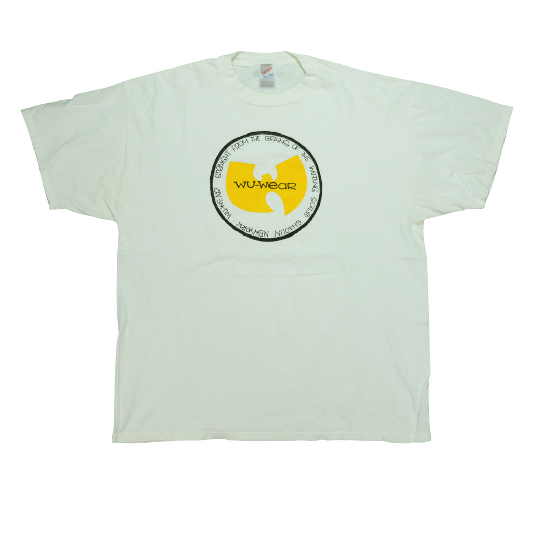 Vintage Wu-Wear Straight From the Grains of the Wu-Tang Soil T Shirt 90s White 2XL