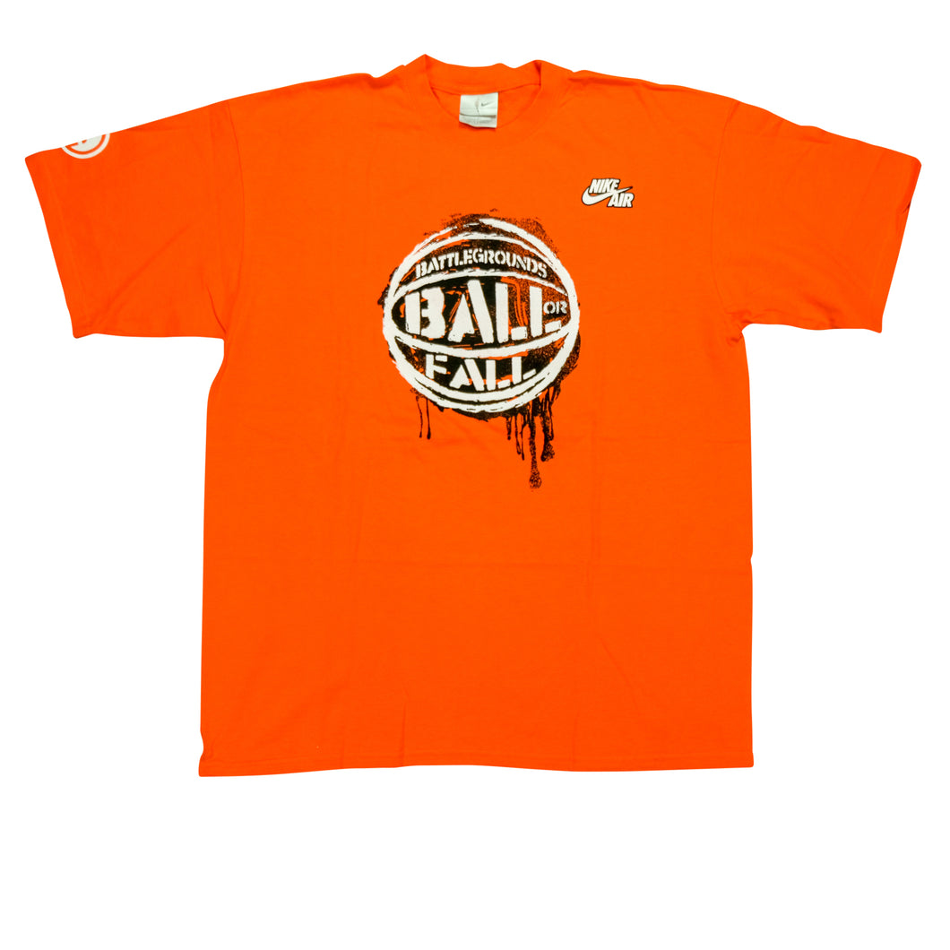 Vintage NIKE Air Battlegrounds Ball or Fall T Shirt 2000s Orange L