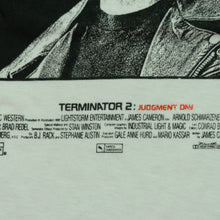 Load image into Gallery viewer, Vintage Terminator 2: Judgement Day Arnold Schwarzenegger 1991 Film Promo T Shirt 90s White XL
