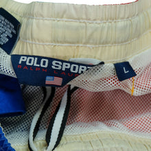 Load image into Gallery viewer, Vintage Polo Sport Ralph Lauren Spell Out Marlin Color Split Trunks
