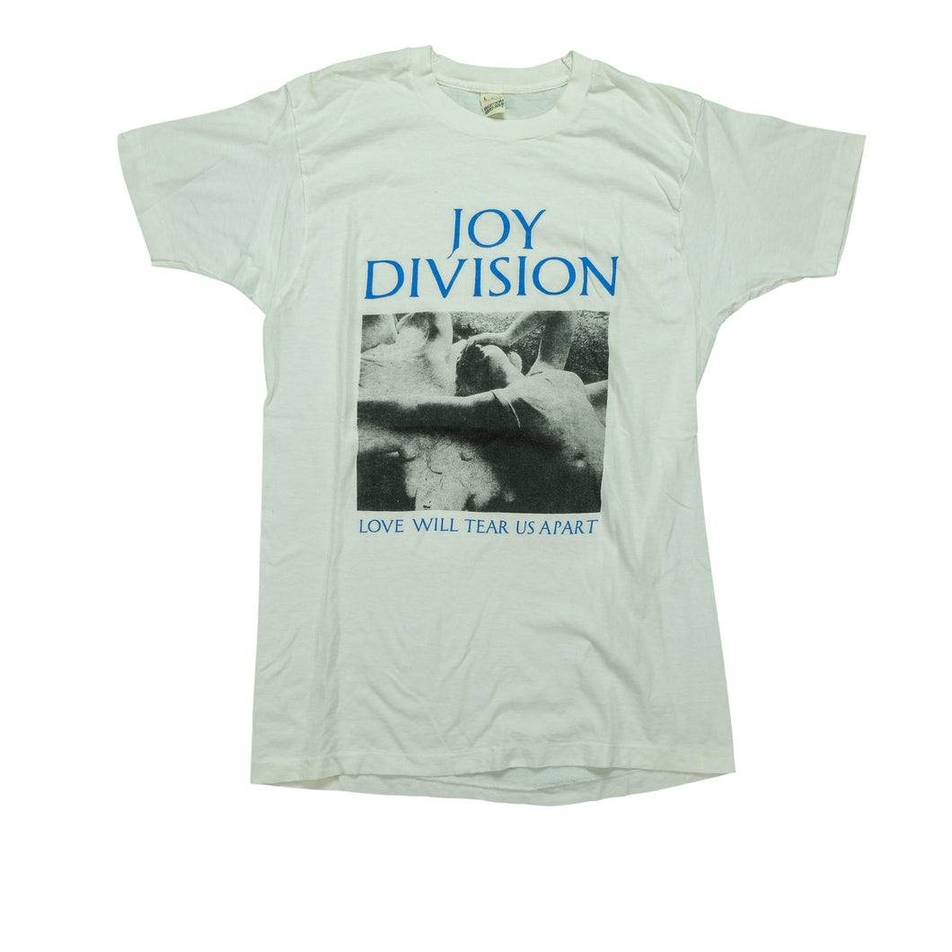 Vintage SCREEN STARS Joy Division Love Will Tear Us Apart T Shirt 90s White L