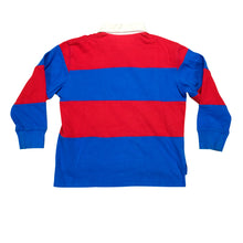 Load image into Gallery viewer, Vintage POLO SPORT Ralph Lauren Spell Out Striped Rugby Shirt 90s Red Blue Youth
