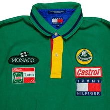 Load image into Gallery viewer, Vintage Tommy Hilfiger Team Lotus Racing Patches Spell Out Flag Polo Shirt
