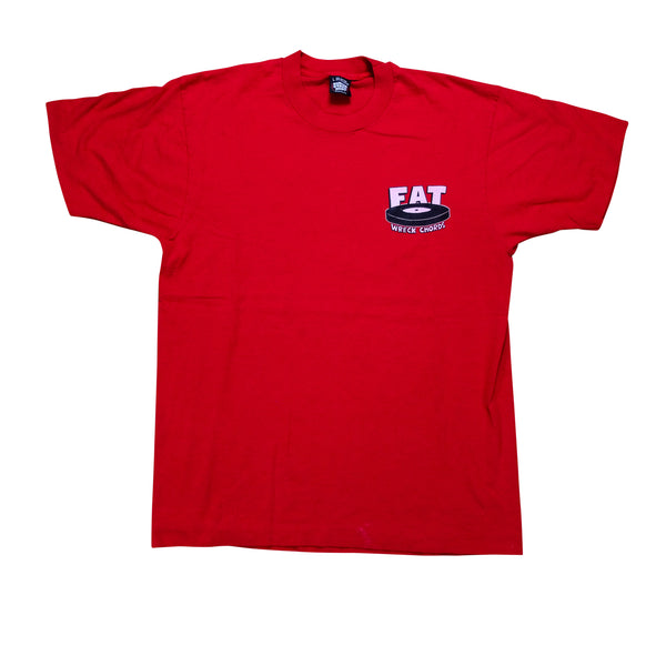 Vintage SCREEN STARS Fat Wreck Chords Punk Rock Record Label T Shirt 90s Red L