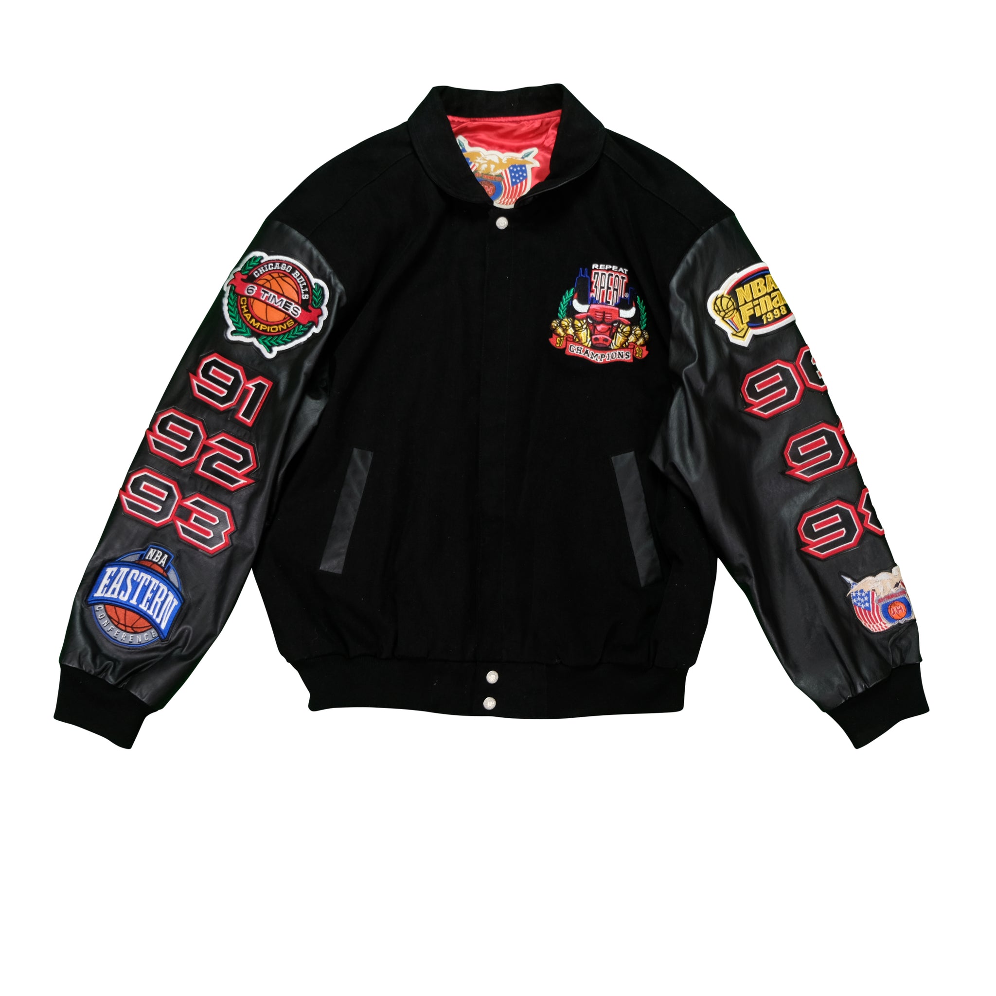 Chicago Bulls Leather Jacket  Vintage 90's Chicago Bulls Bomber