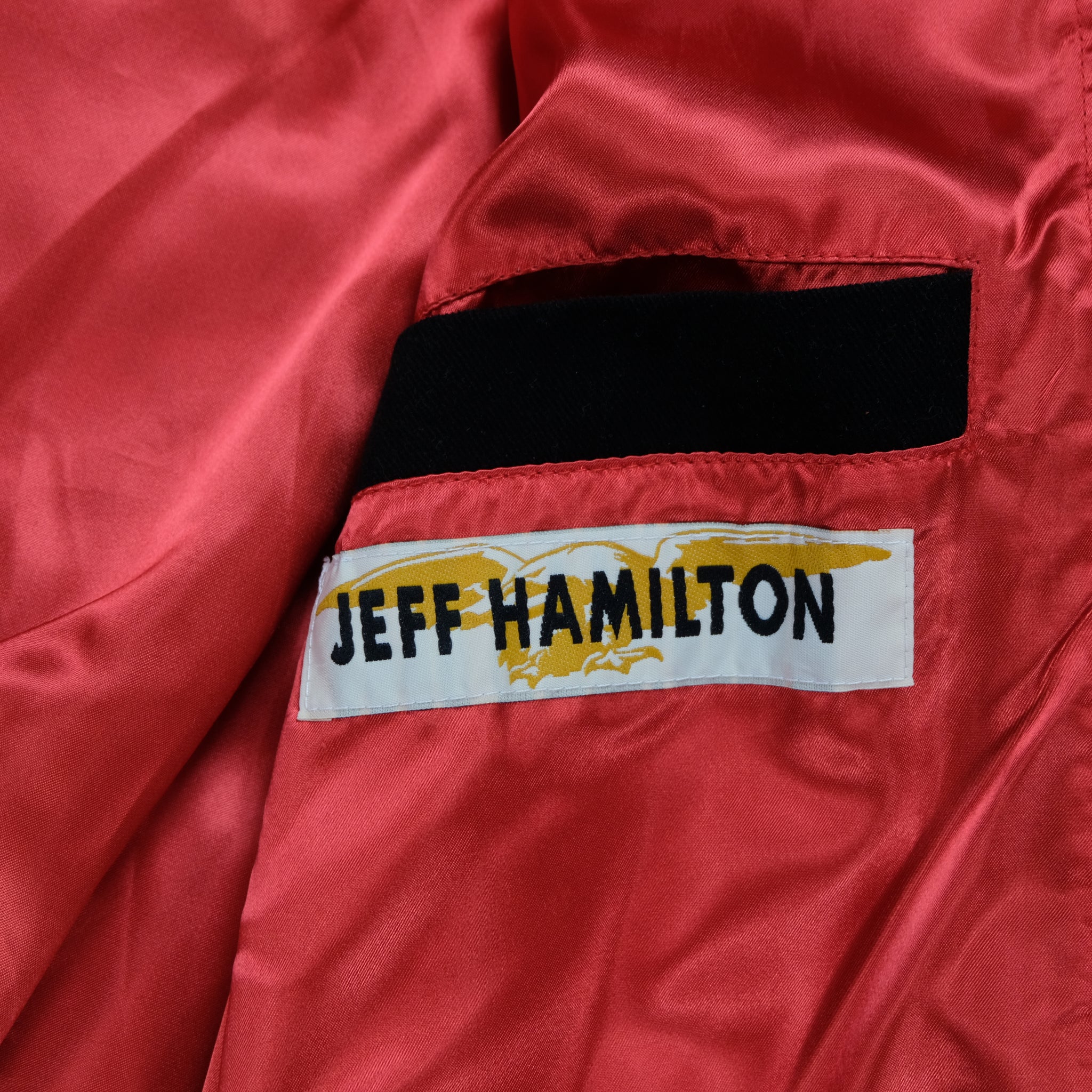 Vintage Jeff Hamilton Chicago Bulls Jacket 1998 Size XXL Repeat 3Peat Red  Black