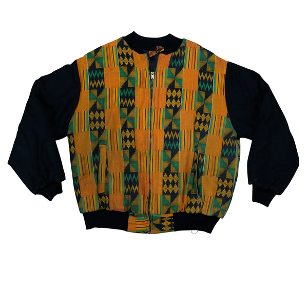 Vintage Malcolm X By Any Means Necessary Varsity Jacket 90s Orange Green Black