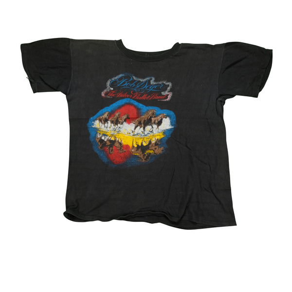 Vintage Bob Seger & The Silver Bullet Band Horses T Shirt 80s Black