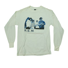 Load image into Gallery viewer, Vintage 1986 R.E.M. Seven, Hurrah We Are All Free Now Tour Long Sleeve Tee on Anvil
