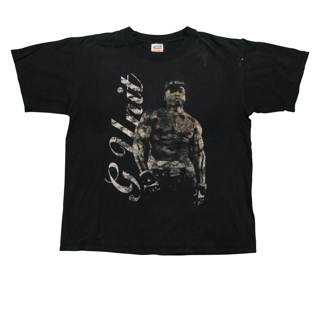 Vintage ANVIL 50 Cent The Massacre Album G-Unit 2005 Tour T Shirt 2000s Black M