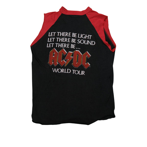 Vintage AC/DC Let There Be Rock Album World 1977 Tour T Shirt 70s Black Red