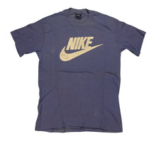 Load image into Gallery viewer, Vintage NIKE Spell Out Swoosh T Shirt 80s Navy Blue XL
