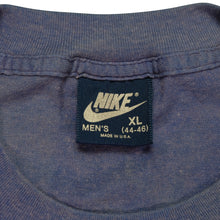 Load image into Gallery viewer, Vintage NIKE Spell Out Swoosh T Shirt 80s Navy Blue XL
