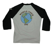 Load image into Gallery viewer, Vintage Johnny Cash World 1983 Tour Raglan T Shirt 80s White Black XL
