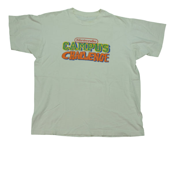 Vintage Nintendo Campus Challenge T Shirt 90s White