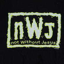 Load image into Gallery viewer, Vintage NWJ Not Without Jesus NWO Wrestling Parody T Shirt 90s Black L
