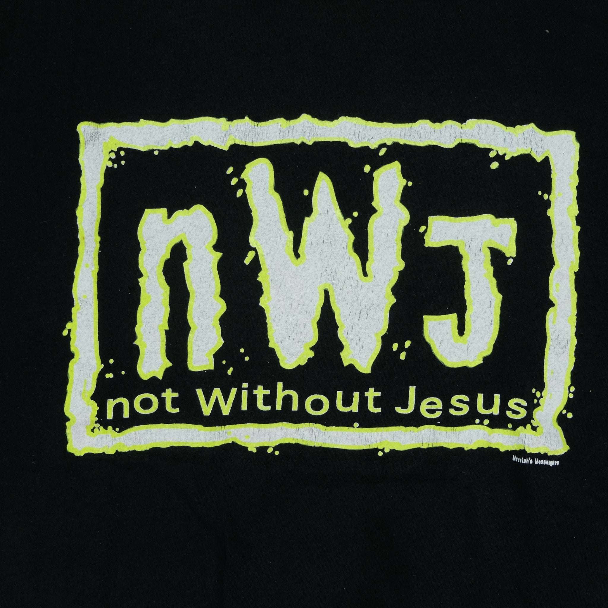 Vintage NWJ Not Without Jesus NWO Wrestling Parody Tee | Reset