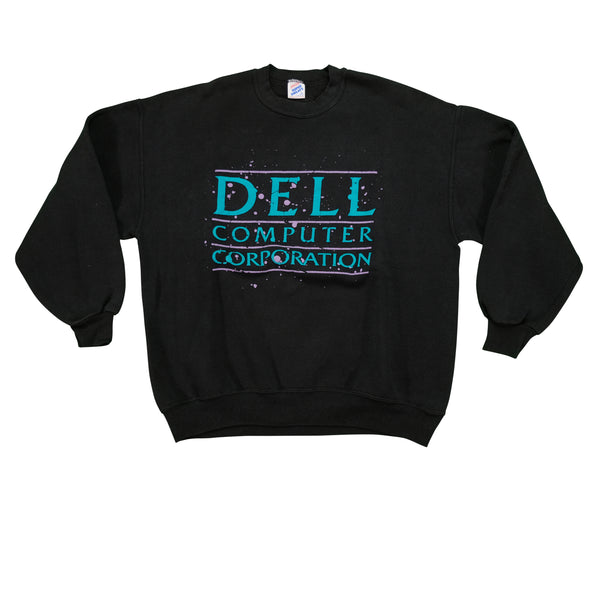 Vintage Dell Computer Corporation Sweatshirt 90s Black XL