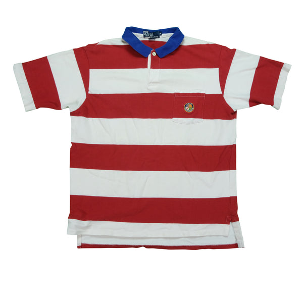 Vintage Polo Sport Ralph Lauren Spell Out Striped Rugby Shirt | Reset Vintage Shirts | Buy • Sell • Trade | St. Louis & Kansas City