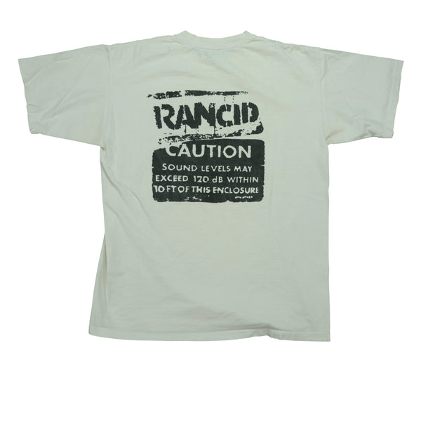 Vintage BROCKUM Rancid Give 'Em The Boot 1994 Tour T Shirt 90s White XL