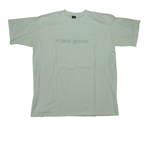 Vintage GAP Khakis Groove T Shirt 2000s White L