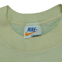 Load image into Gallery viewer, Vintage NIKE Run Against Crime Spell Out Swoosh 1983 T Shirt 80s Beige
