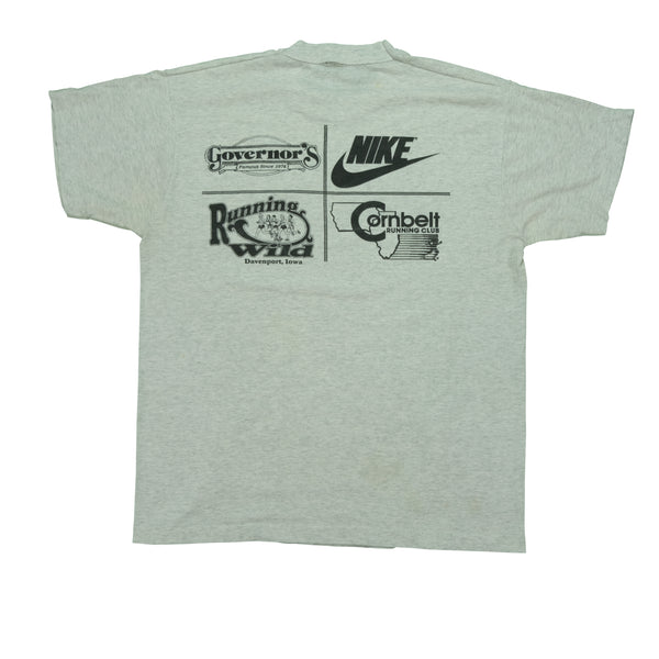 Vintage NIKE Talk Dirty To Me Jim Spell Out Swoosh T Shirt 90s Gray