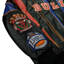 Load image into Gallery viewer, Vintage 1998 Chicago Bulls Repeat 3Peat NBA Champs Leather Jacket by Jeff Hamilton
