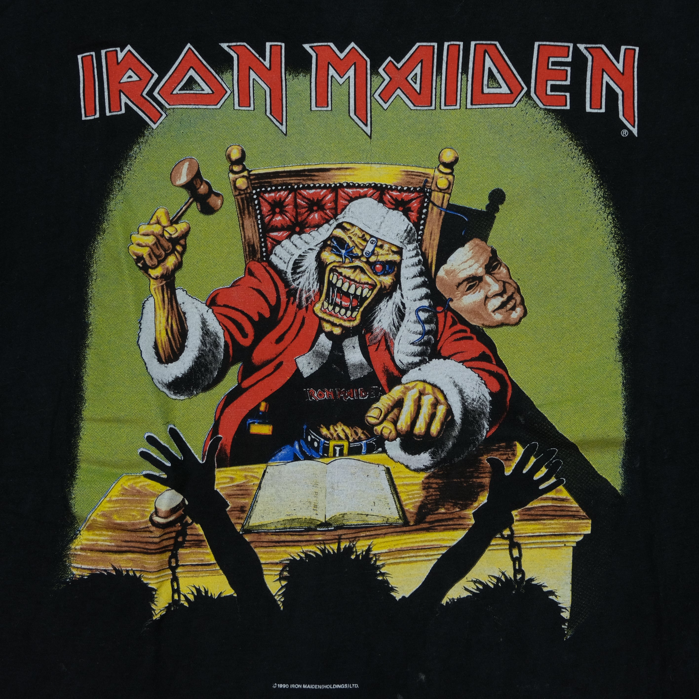 Vintage 1990 Iron Maiden Deaf Sentence The First Ten Years Tee
