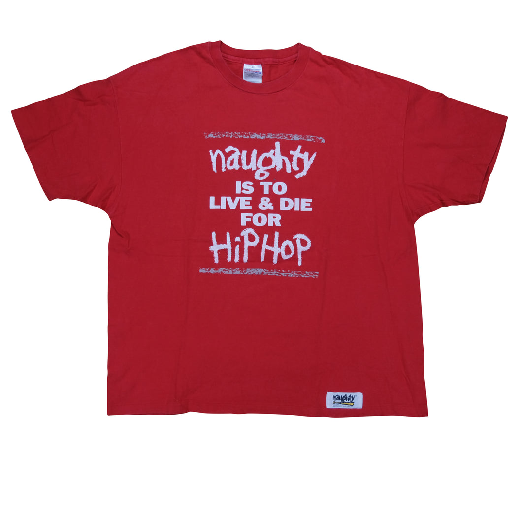 Vintage Naughty by Nature Live & Die For Hip Hop T Shirt 2000s Red 2XL