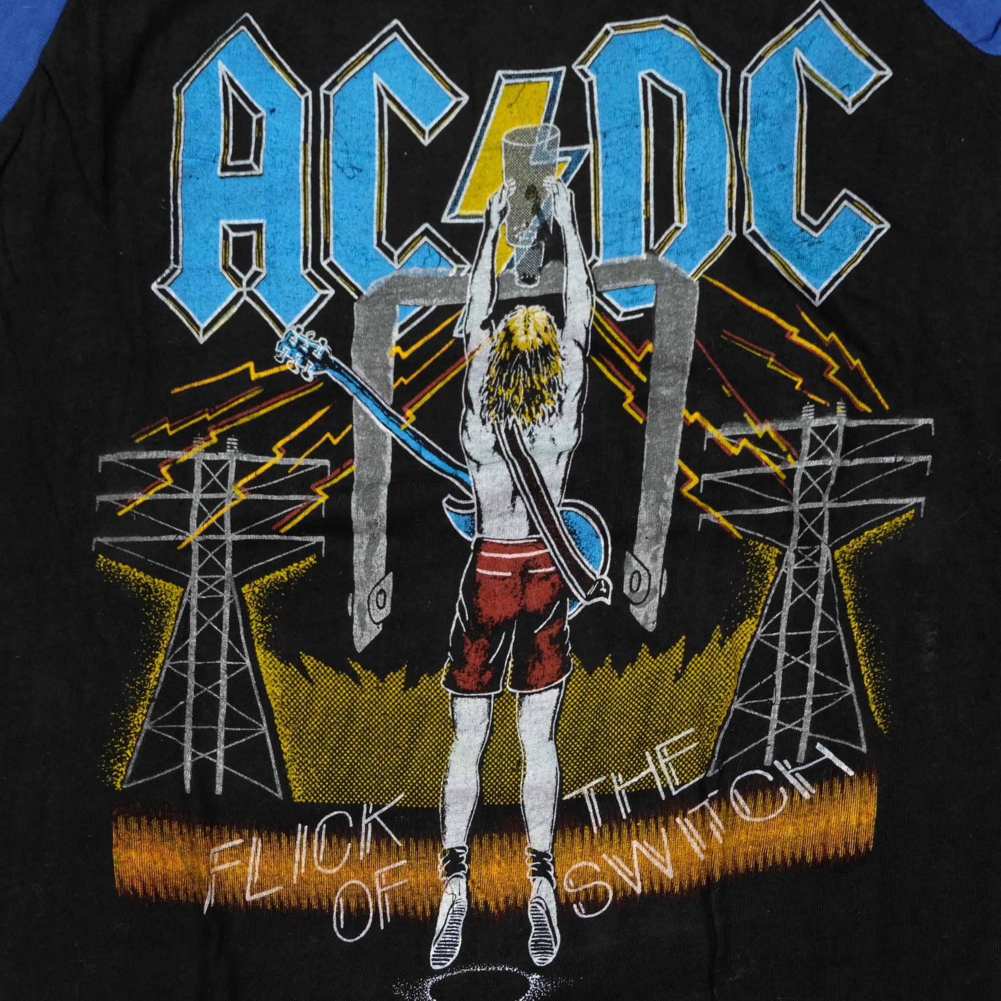 T-shirt AC/DC "The Switch Is On" Vintage - Taille S, Charbon, 100% Coton, Neuf Avec étiquette