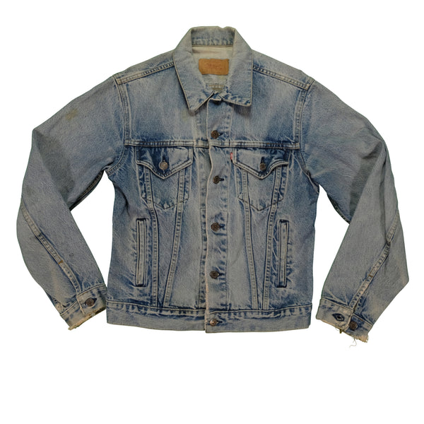 Vintage LEVI'S Metallica Don't Tread on Me Snake Custom Patch Jean Jacket 80s 90s Blue