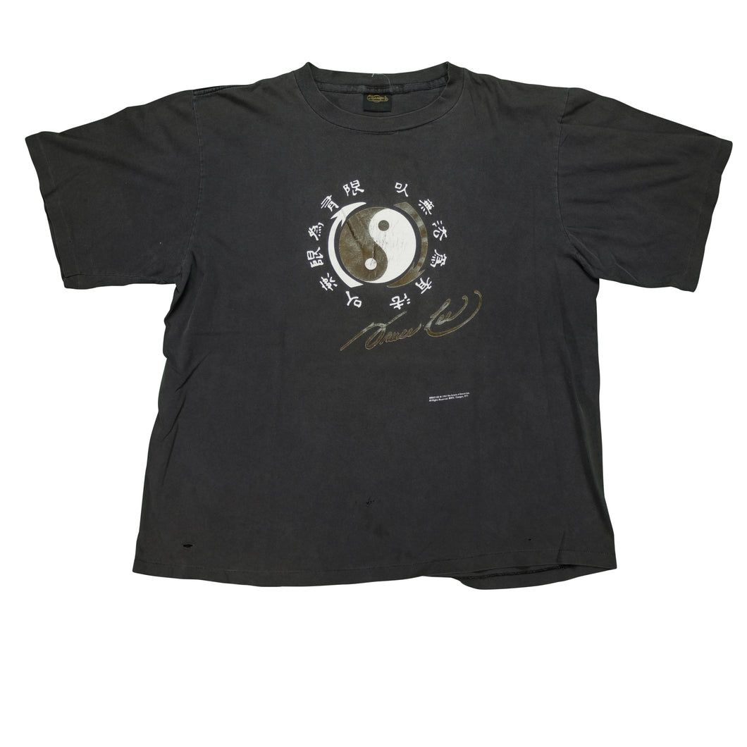 Vintage CHANGES Bruce Lee Yin and Yang 1997 T Shirt 90s Black 2XL