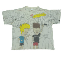 Load image into Gallery viewer, Vintage STANLEY DESANTIS Beavis and Butt-Head 1993 All Over Print T Shirt 90s White XL
