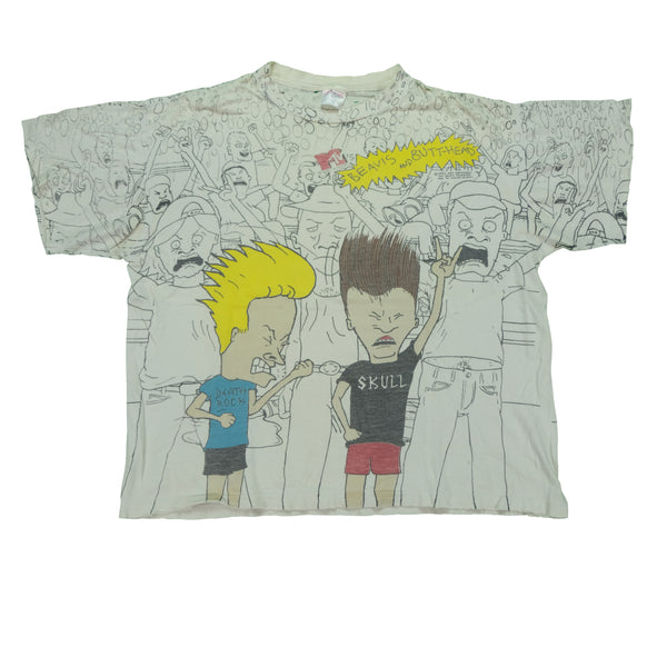 Vintage 1993 Beavis and Butt-Head All Over Print Tee by Stanley Desantis