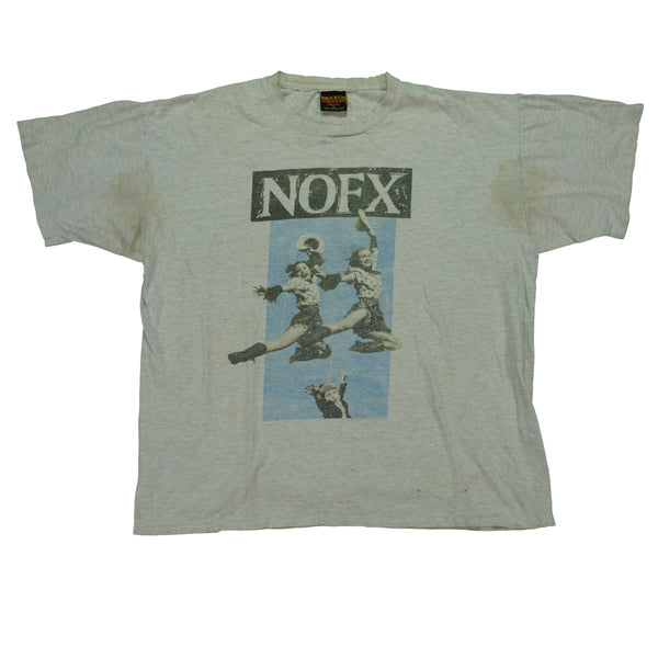 Vintage BROCKUM NOFX Punk in Drublic Album 1994 Tour T Shirt 90s Gray XL