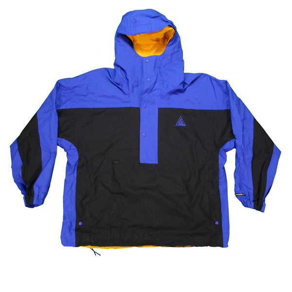 Vintage NIKE ACG Spell Out Triangle Storm-Fit Pullover Jacket 90s 2000s Blue Black L