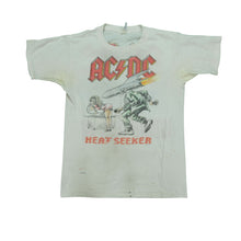 Load image into Gallery viewer, Vintage AC/DC Heatseeker 1988 Tour T Shirt 80s White M
