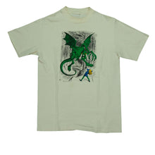 Load image into Gallery viewer, Vintage Alice In Wonderland Slaying Dragon T Shirt 90s White
