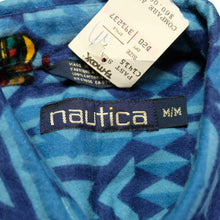 Load image into Gallery viewer, Vintage NAUTICA Aztec Tribal Print Button Front Shirt 90s Blue NWT M
