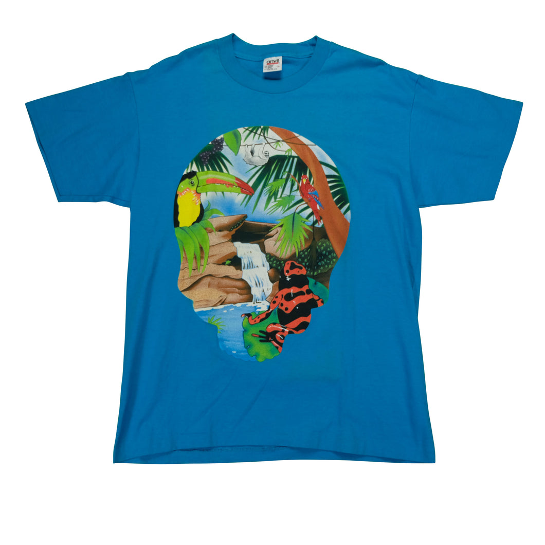 Vintage Grateful Dead Spring Tour Rain Forest 1993 T Shirt 90s Blue L