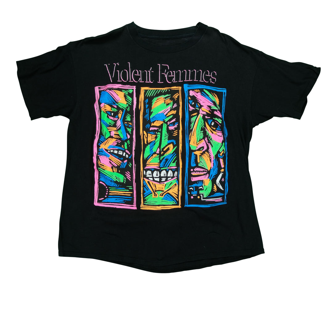 Vintage Violent Femmes Rock Band Tour T Shirt 90s Black