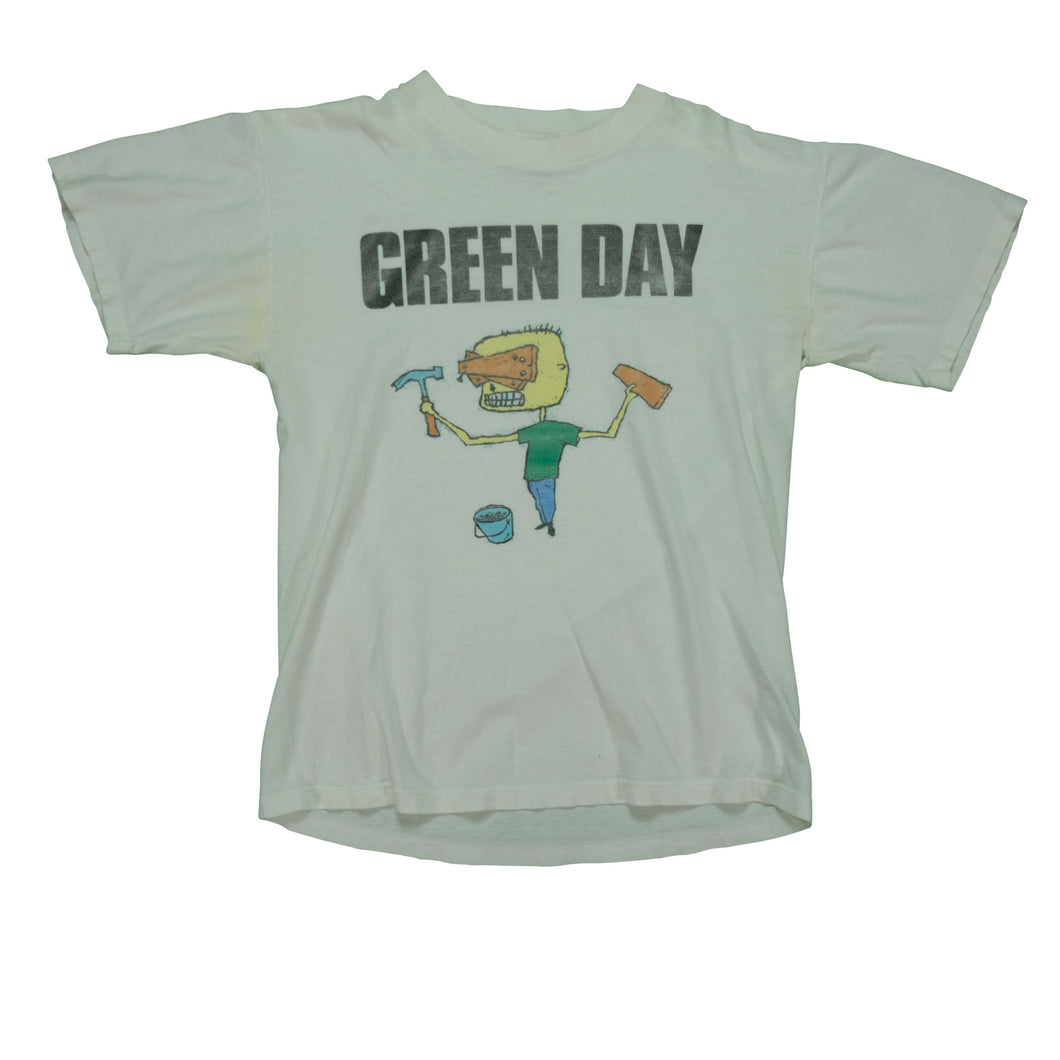 Vintage GIANT Green Day Nimrod Album 1997 Tour T Shirt 90s White M