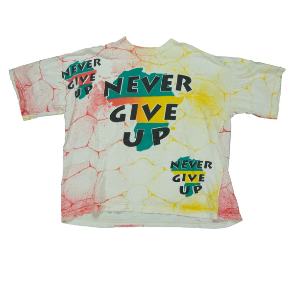 Vintage Nelson Mandela Never Give Up Africa All Over Print Tee on Accord